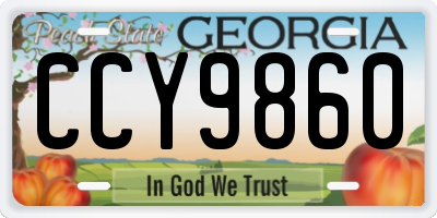 GA license plate CCY9860
