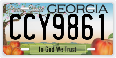 GA license plate CCY9861