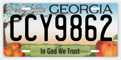 GA license plate CCY9862
