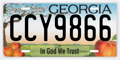 GA license plate CCY9866
