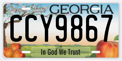 GA license plate CCY9867