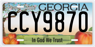GA license plate CCY9870