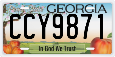 GA license plate CCY9871