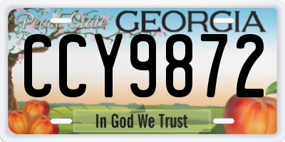 GA license plate CCY9872