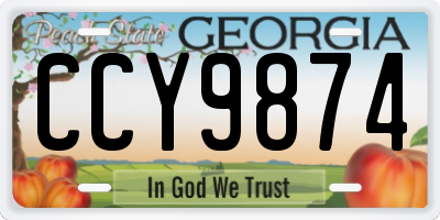 GA license plate CCY9874