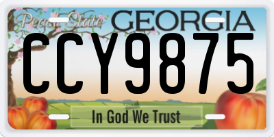 GA license plate CCY9875