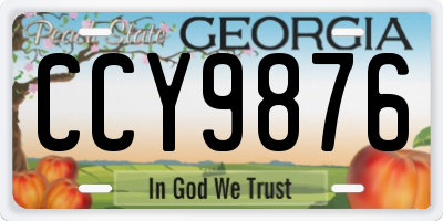 GA license plate CCY9876