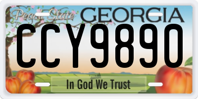 GA license plate CCY9890