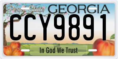 GA license plate CCY9891