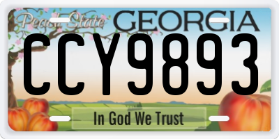 GA license plate CCY9893