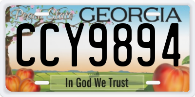 GA license plate CCY9894
