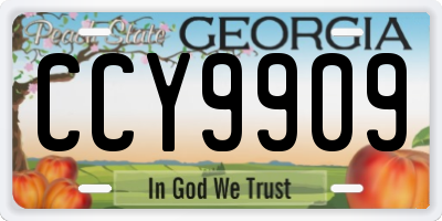 GA license plate CCY9909