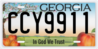 GA license plate CCY9911