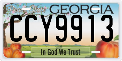 GA license plate CCY9913