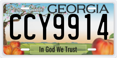 GA license plate CCY9914