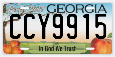GA license plate CCY9915