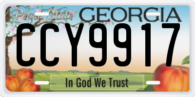 GA license plate CCY9917