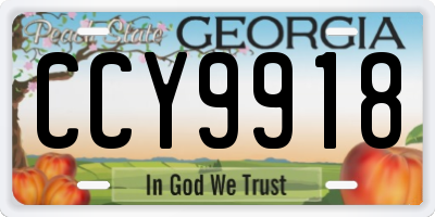 GA license plate CCY9918