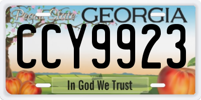 GA license plate CCY9923