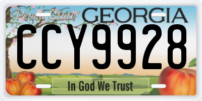 GA license plate CCY9928