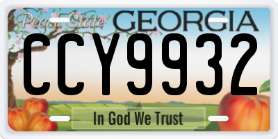 GA license plate CCY9932