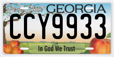 GA license plate CCY9933