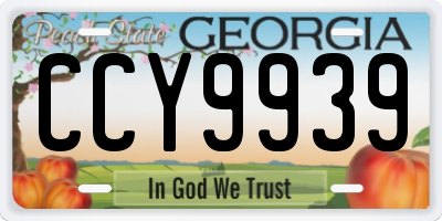GA license plate CCY9939