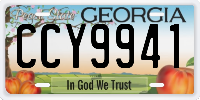 GA license plate CCY9941