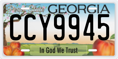 GA license plate CCY9945