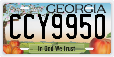 GA license plate CCY9950