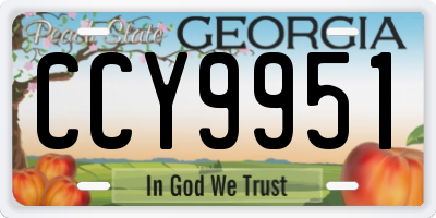 GA license plate CCY9951