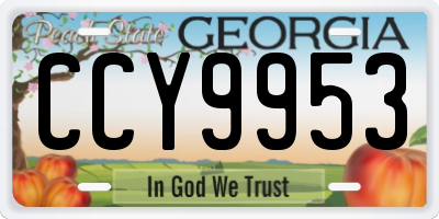 GA license plate CCY9953