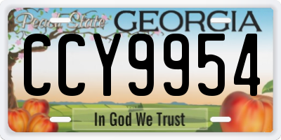 GA license plate CCY9954