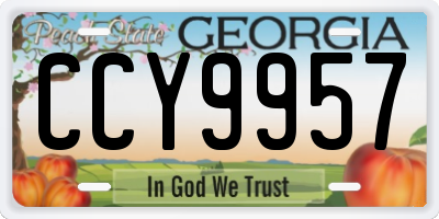 GA license plate CCY9957