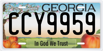 GA license plate CCY9959