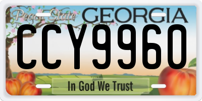 GA license plate CCY9960