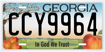 GA license plate CCY9964