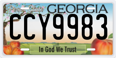 GA license plate CCY9983