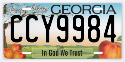 GA license plate CCY9984