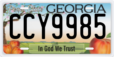 GA license plate CCY9985