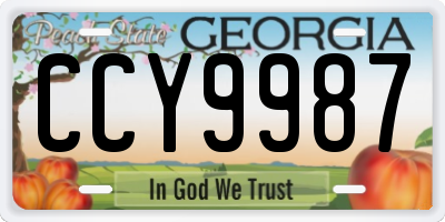 GA license plate CCY9987