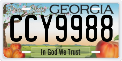 GA license plate CCY9988