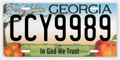 GA license plate CCY9989