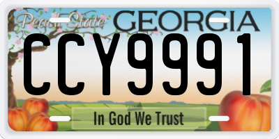 GA license plate CCY9991