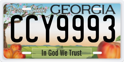 GA license plate CCY9993