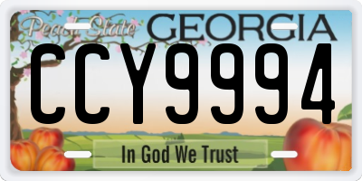 GA license plate CCY9994