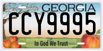 GA license plate CCY9995