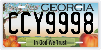 GA license plate CCY9998