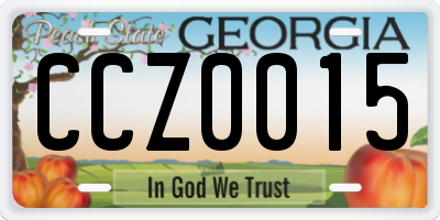 GA license plate CCZ0015