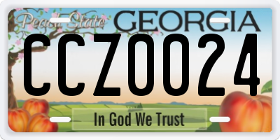 GA license plate CCZ0024